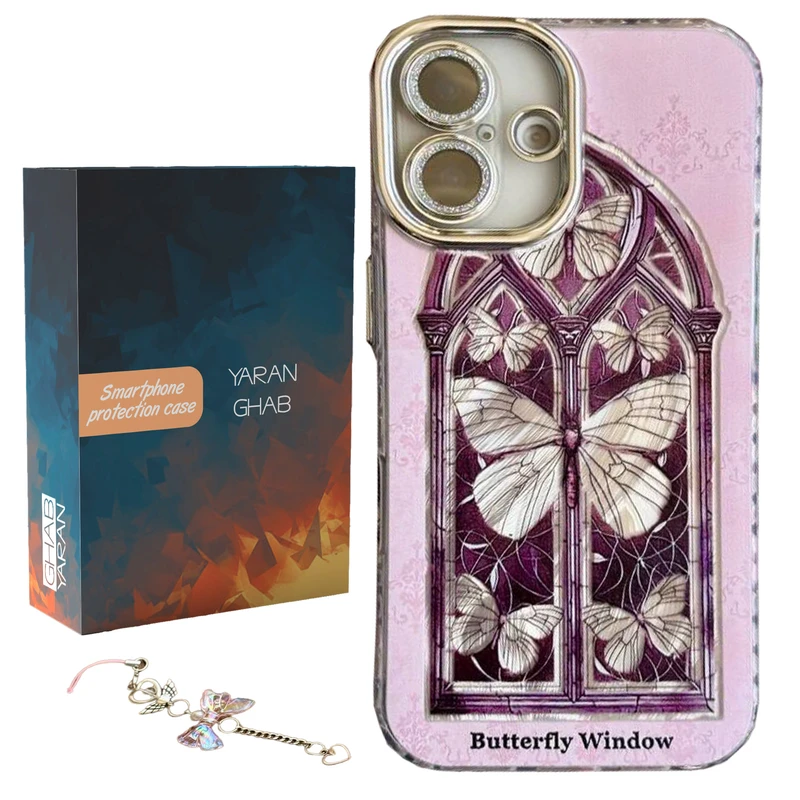 کاور قاب یاران مدل ساده مناسب برای گوشی موبایل اپل iPhone 16 به همراه بندآویز