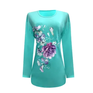 تی شرت اورسایز زنانه مدل گل شیپوری نخ پنبه کد 110003