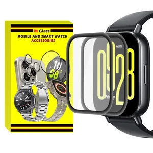 محافظ صفحه نمایش ام‌گلس مدل Pmma-MG مناسب برای ساعت هوشمند شیائومی Redmi Watch 5 Lite بسته دو عددی