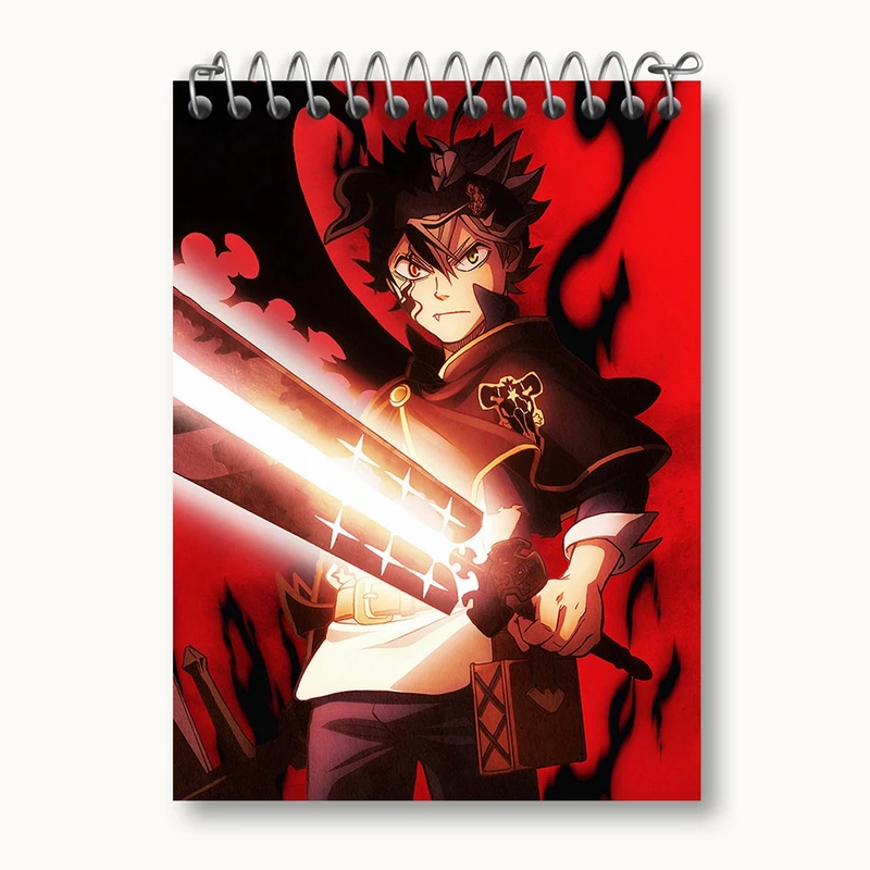 دفتر یادداشت 50 برگ خندالو مدل آستا انیمه بلک کلاور Black Clover کد 11705