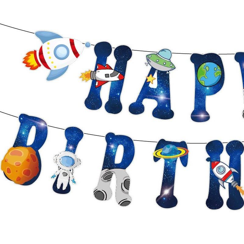 ریسه تولد مدل تولد مبارک طرح فضانورد کد 18