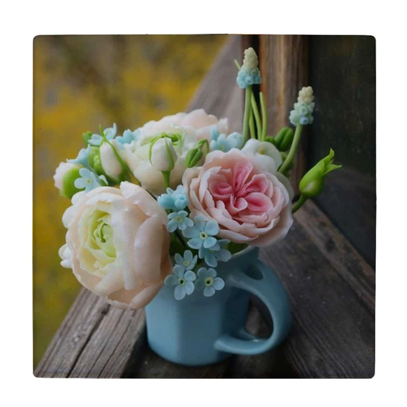 زیر لیوانی طرح گل های رز در لیوان کد    4045734_2474