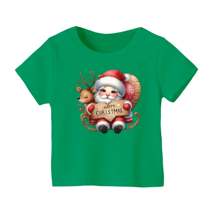تی شرت آستین کوتاه بچگانه مدل بابانوئل کریسمس کد 30