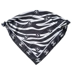 روسری زنانه مدل مینی اسکارف نخی گورخری زبرا کد 21