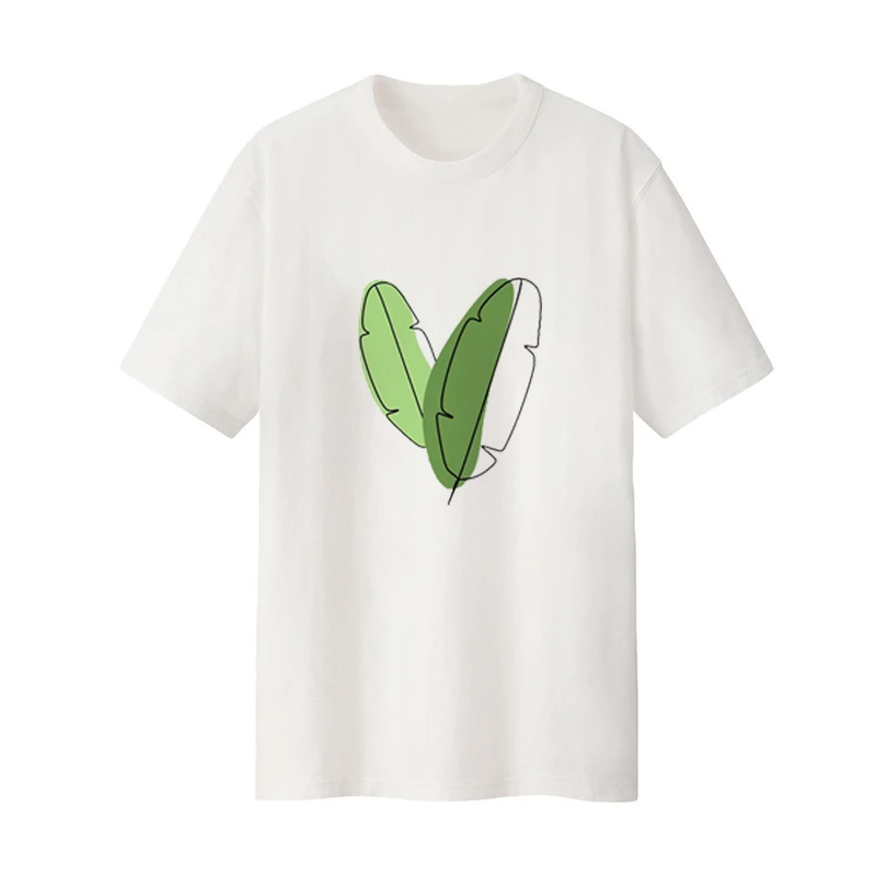 تی‌شرت لانگ آستین کوتاه زنانه مدل برگ کد Da 598S