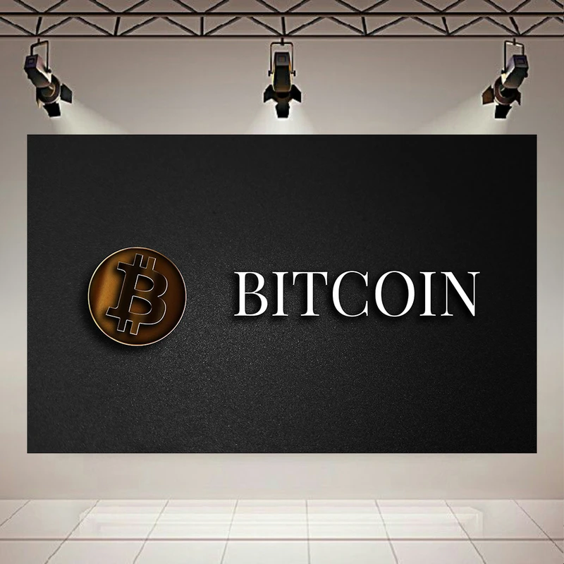تابلو بوم مخمل طرح ارز دیجیتال مدل BITCOIN کد PD130188