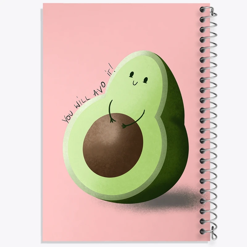 دفتر ژورنال نویسی 50 برگ خندالو مدل نقطه ای طرح آووکادو کد F317