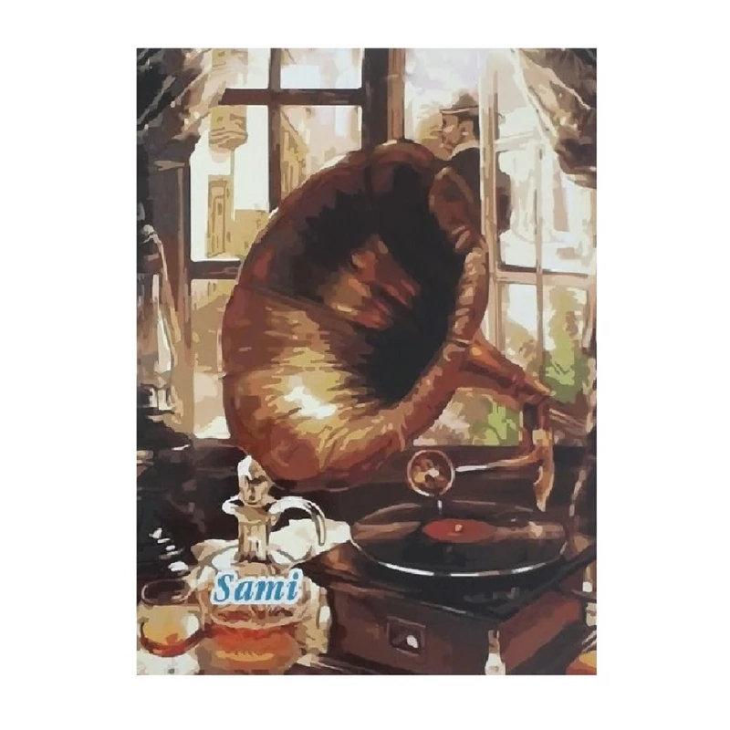 دفتر کلاسوری 100 برگ سامی طرح گرامافون کد 007 