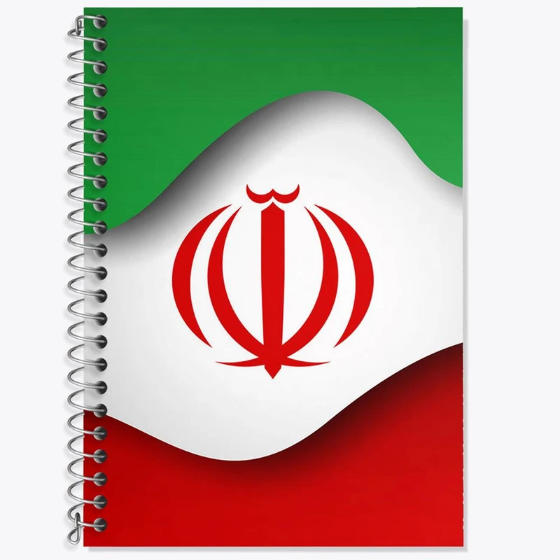 دفتر زبان 50 برگ خندالو مدل دو خط طرح پرچم ایران کد 23954