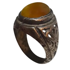 انگشتر نقره مردانه مدل شرف الشمس معدنی SS210195