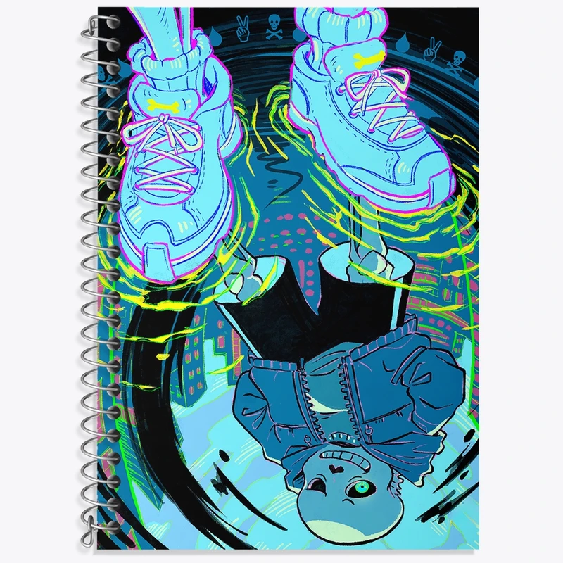 دفتر زبان 50 برگ خندالو مدل دو خط طرح بازی آندرتیل (Undertale) کد 31720