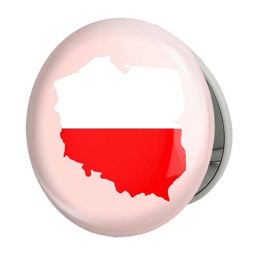 آینه جیبی خندالو طرح پرچم لهستان مدل تاشو کد 20490 
