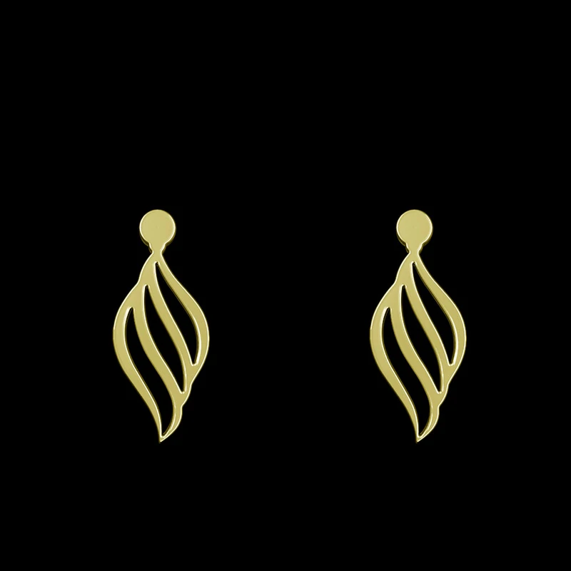 گوشواره طلا 18 عیار زنانه مدوپد مدل هندسی کد GA1-14712