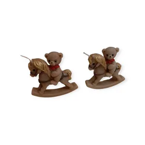 شمع دست ساز مدل تدی اسب سوار بسته 2 عددی