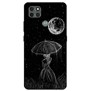 Megafone Girl and Moon 1369 Cover For Motorola Moto G9 Power
