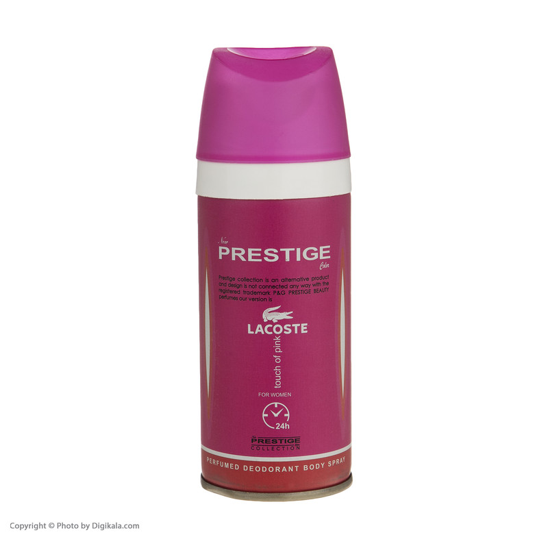 اسپری خوشبو کننده بدن زنانه پرستیژ مدل Lacoste Touch of Pink حجم 150 میلی لیتر