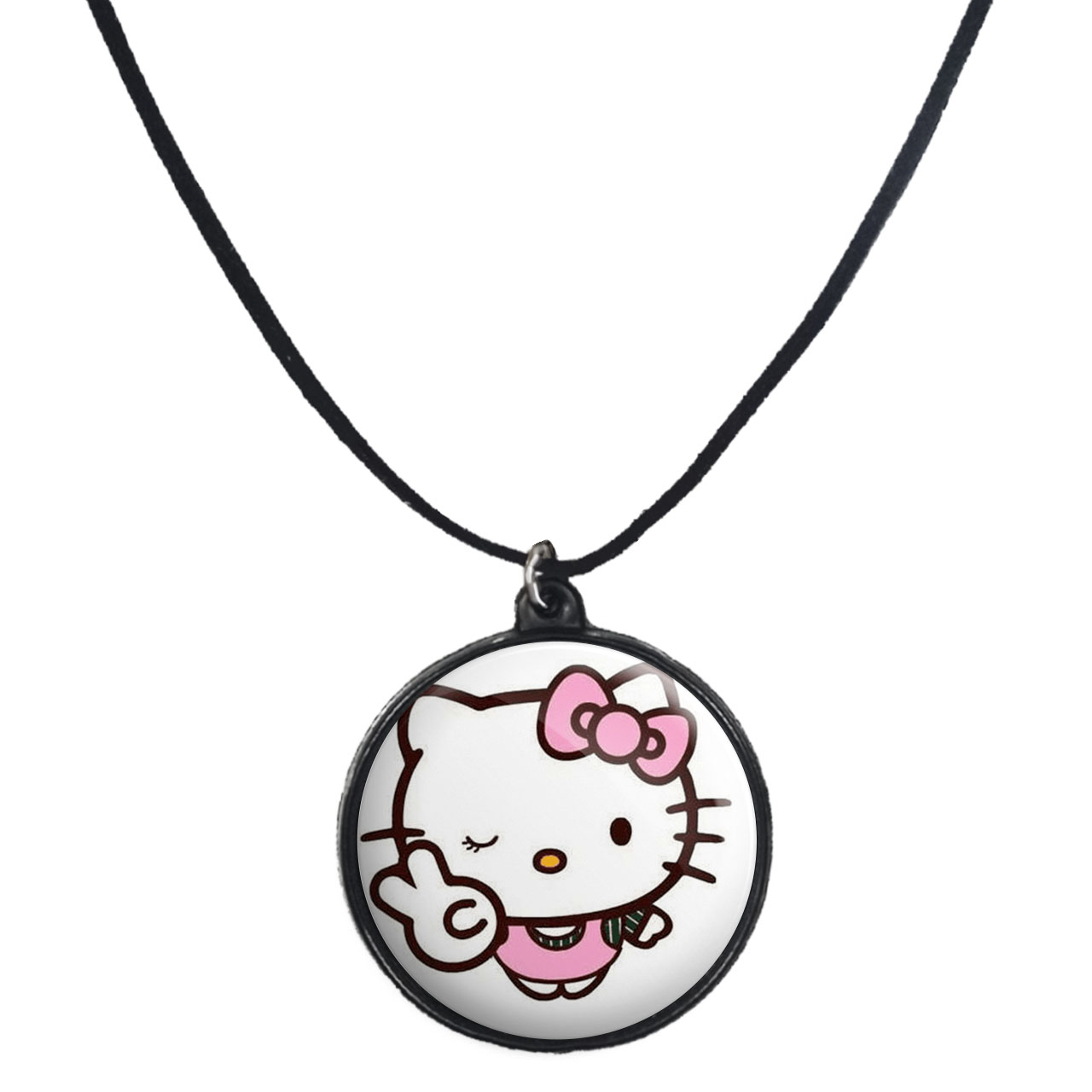 گردنبند پرمانه طرح کیتی کد pmb.22540 مدل دو طرفه