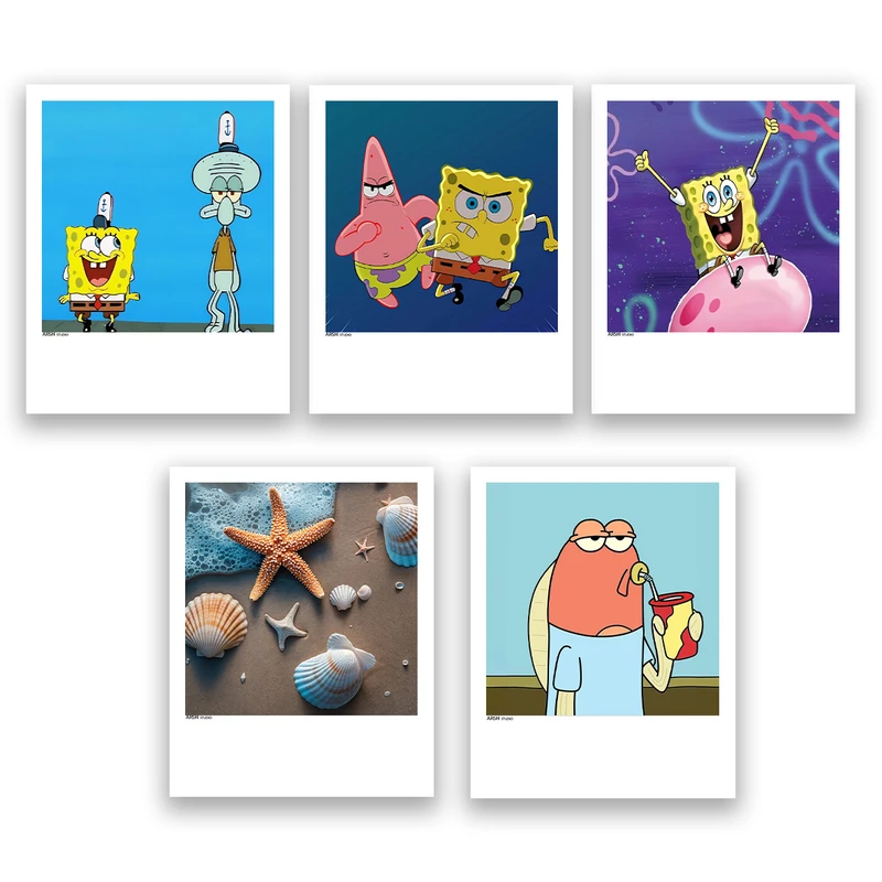 آویز تزیینی عرش مدل انیمیشن باب اسفنجی کد Asa814 مجموعه پنج عددی