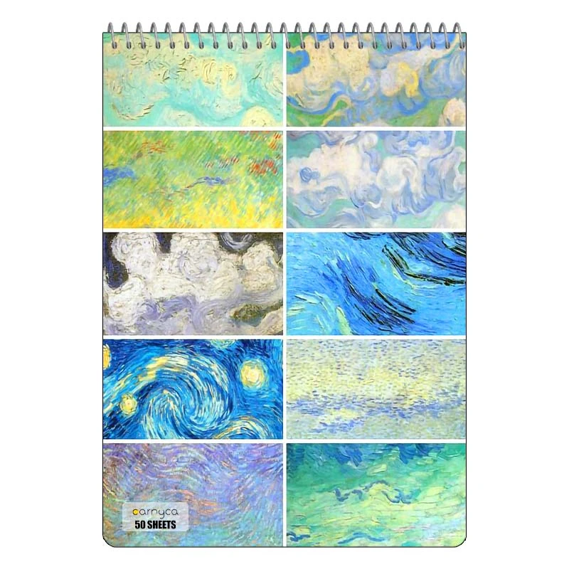 دفتر نقاشی 50 برگ سیمی کارنیکا طرح شب پرستاره فانتزی ون گوگ Fantasy Starry Night Van Gogh کد 68618