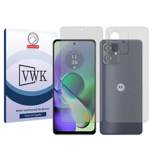 VWK Tough model matte screen protector suitable for Motorola Moto G54 mobile phone along with the back protector 