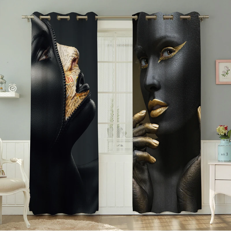 پرده نیروانا طرح چهره   مدل هازان کد 4366 سایز 140×280 سانتی متر