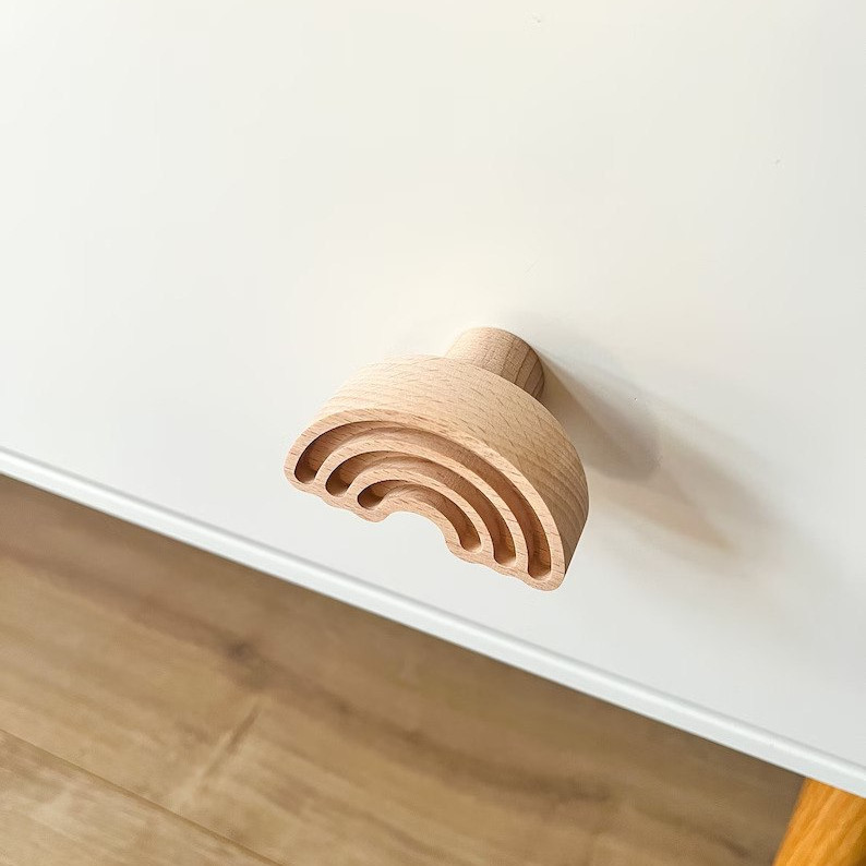 دستگیره کمد مدل کودک طرح رنگین کمان کد WTL209 مجموعه 4 عددی