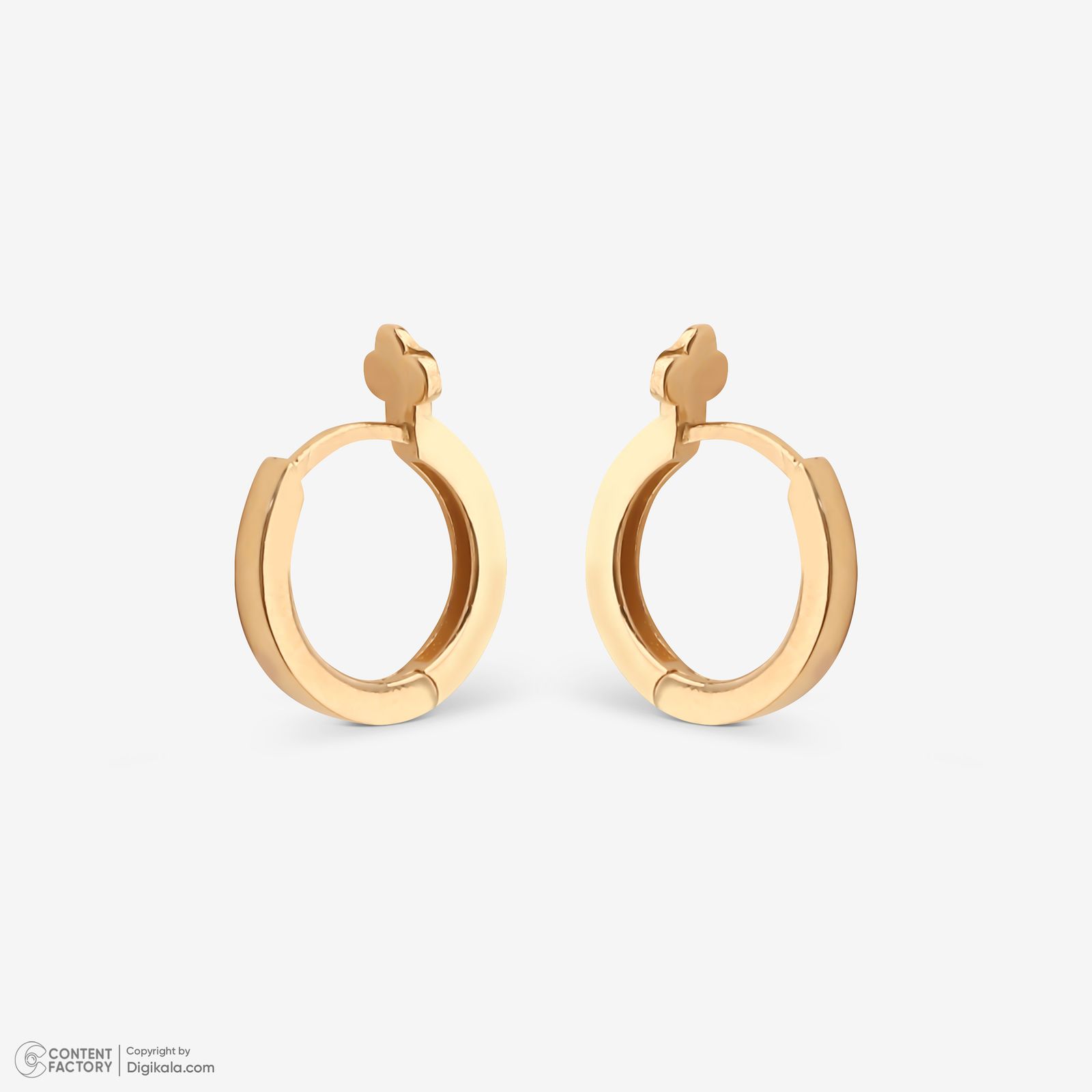 گوشواره حلقه‌ای طلا کم اجرت 18 عیار زنانه با طرح ونکلیف آرپلز گلدم مدل E244006 -  - 4