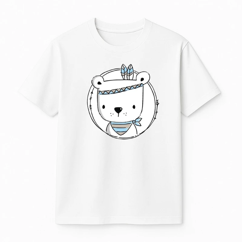 تی‌شرت آستین کوتاه پسرانه مدل خرس سرخپوست کد v4 