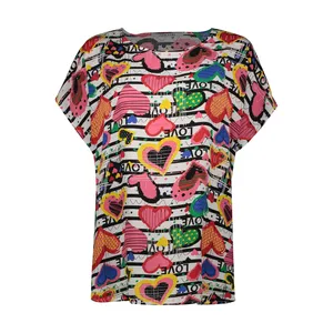 تی شرت آستین کوتاه زنانه افراتین مدل قلب کد 2593