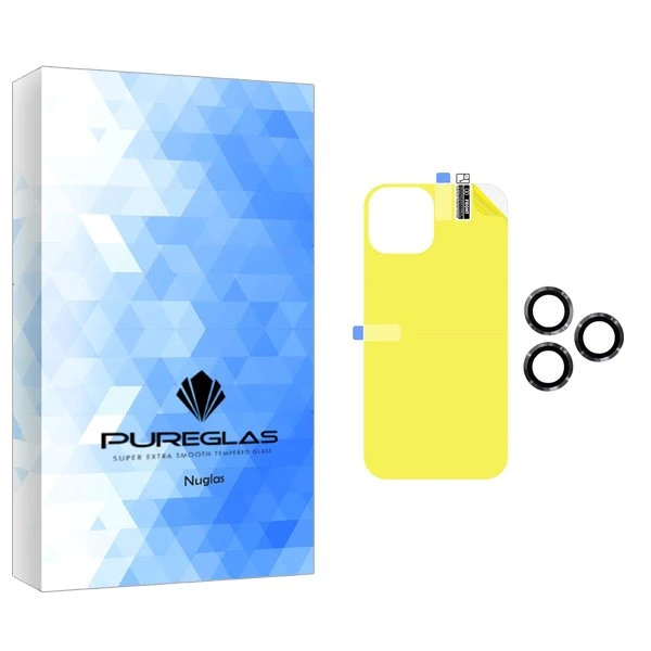 محافظ پشت گوشی پیور گلس مدل NueGlas مناسب برای گوشی موبایل اپل iPhone 12 Pro Max  به همراه محافظ لنز گوشی