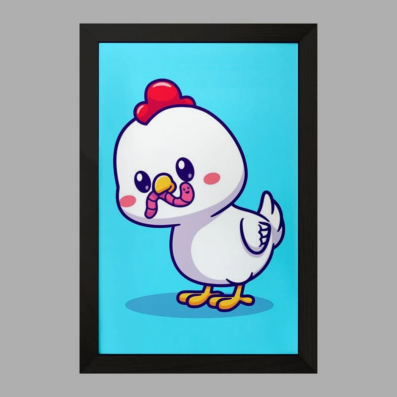 تابلو خندالو مدل حیوانات بامزه خروس کد 29673