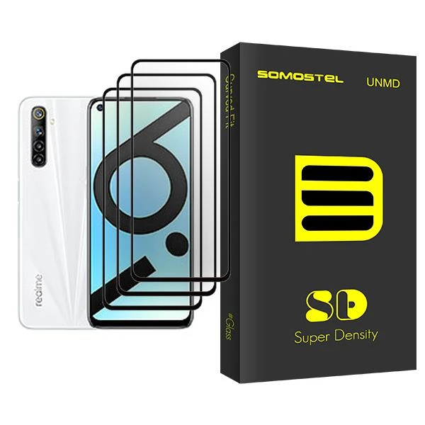 محافظ صفحه نمایش سوماستل مدل SD Glass MIX003 مناسب برای گوشی موبایل ریلمی 6i  بسته سه عددی