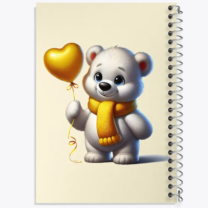 دفتر ژورنال نویسی 50 برگ خندالو مدل نقطه ای طرح خرس بامزه کد F8402