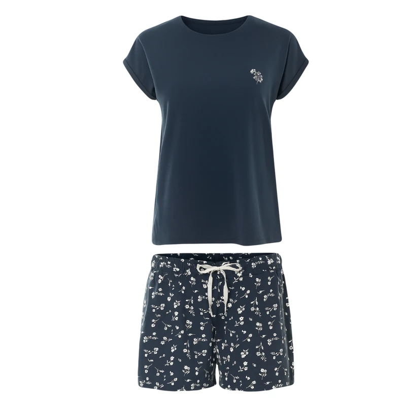 ست تی‌شرت آستین کوتاه و شلوارک راحتی زنانه اسمارا مدل 8008