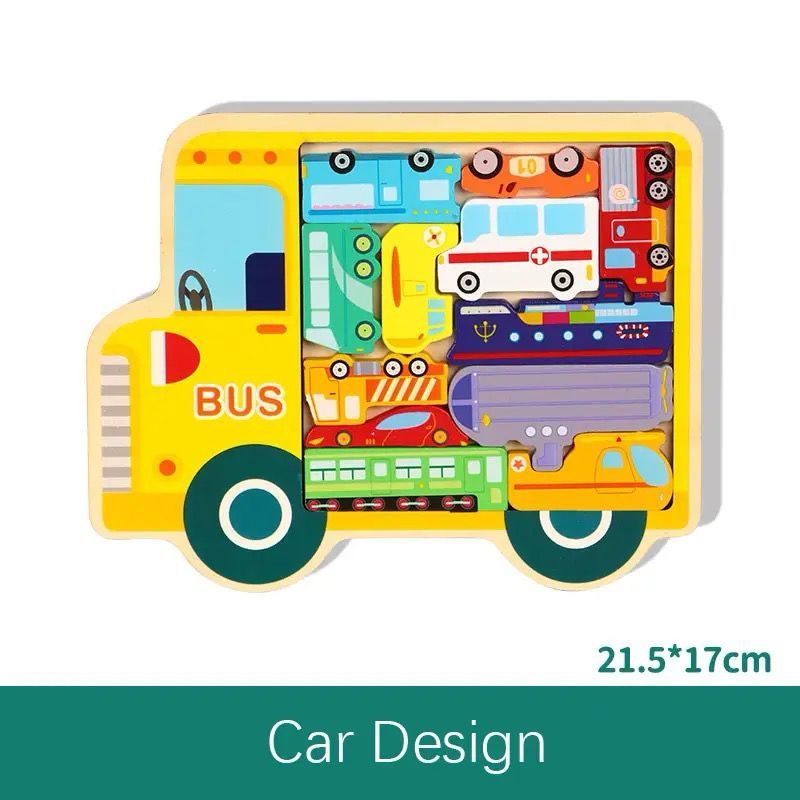 پازل آموزشی مدل کاتامینوی چوبی طرح وسایل نقلیه -  - 2