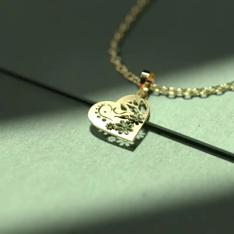 گردنبند طلا 18 عیار زنانه مدوپد مدل طرح قلب کد SS1090