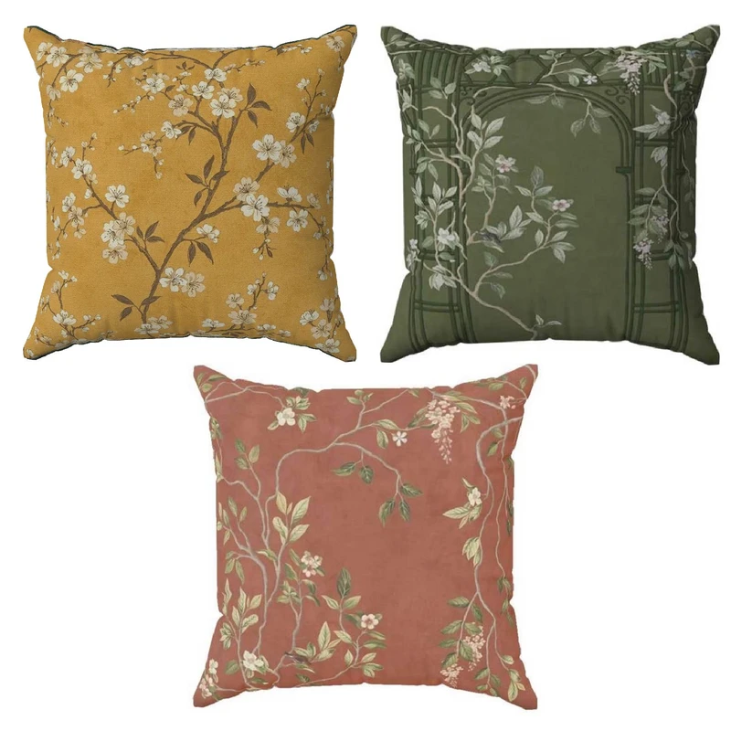 کاور کوسن مدل درخت شکوفه مجموعه 3 عددی