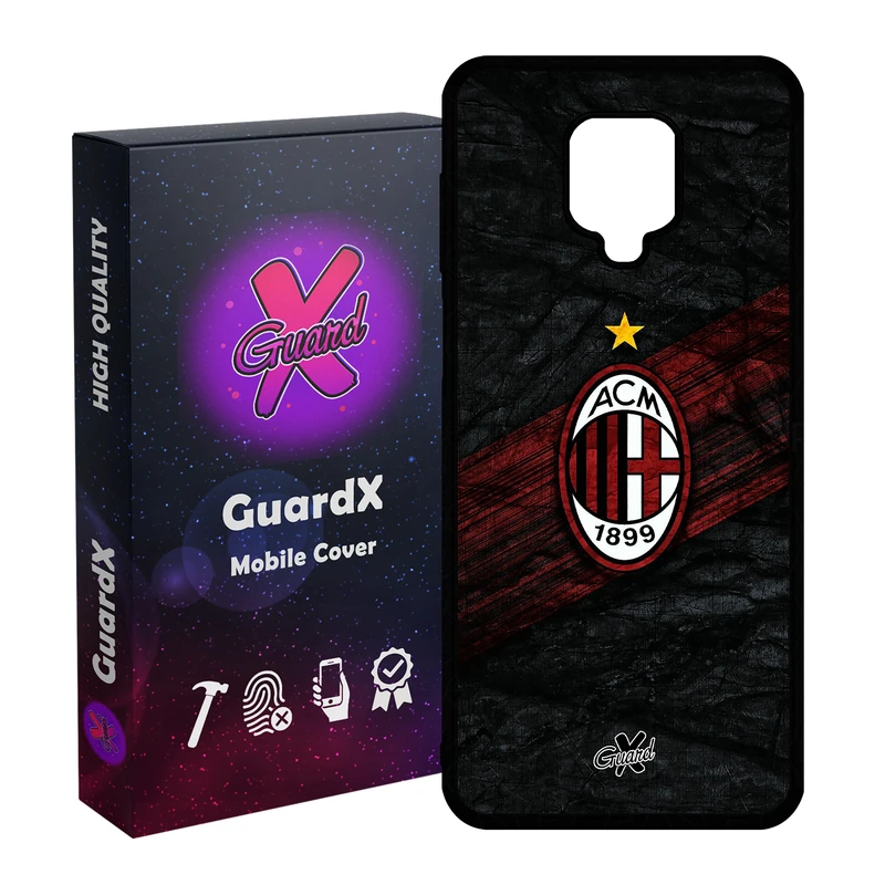 کاور گارد ایکس طرح AC Milan مدل Glass10057 مناسب برای گوشی موبایل شیائومی Redmi Note 9S / Note 9 Pro / Note 9 Pro Max