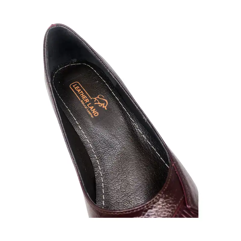 کفش زنانه سرزمین چرم کد 1698 رنگ زرشکی