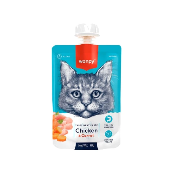 پودینگ گربه ونپی مدل Chicken and carrot با طعم مرغ و هویج وزن 90 گرم