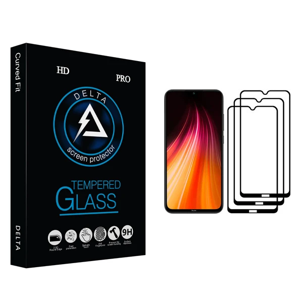 محافظ صفحه نمایش دلتا مدل Fit مناسب برای گوشی موبایل شیائومی Redmi Note 8 بسته سه عددی
