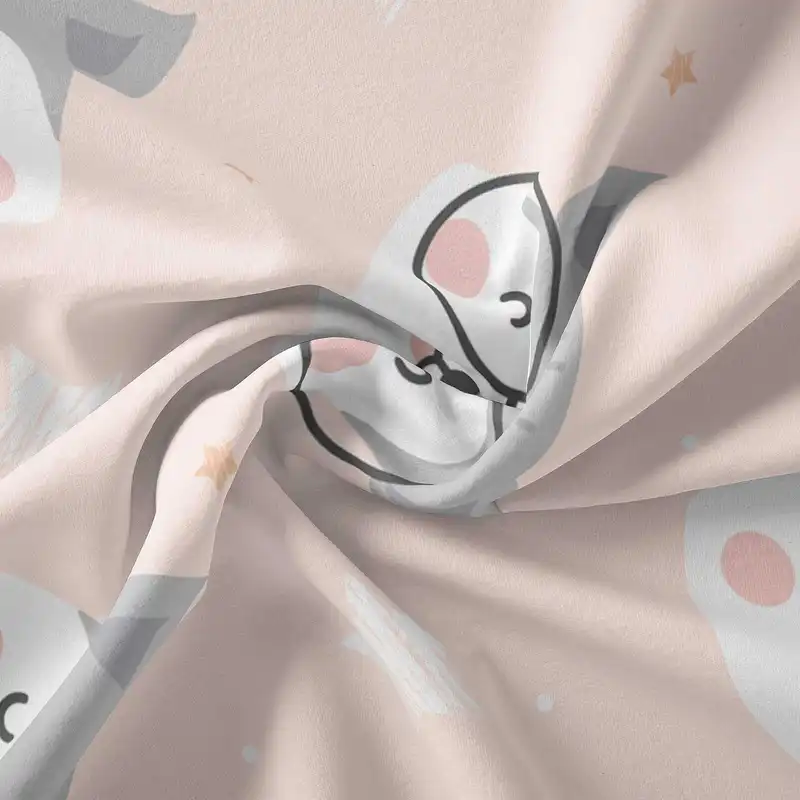 پارچه ملحفه پارچه باما مدل مخمل طرح گربه خندان  کد 5011244