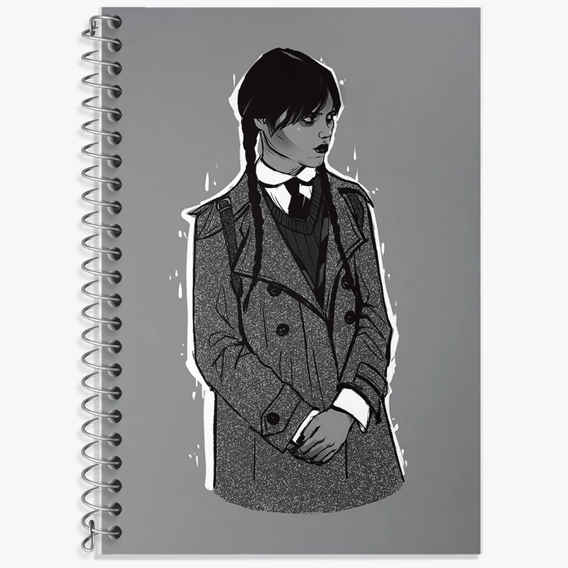 دفتر زبان 50 برگ خندالو مدل سه خط طرح ونزدی (Wednesday) کد F2451