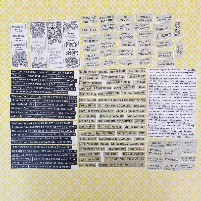 برچسب مدل بولت ژورنال اسکرپ بوک طرح متن مجموعه 53 عددی