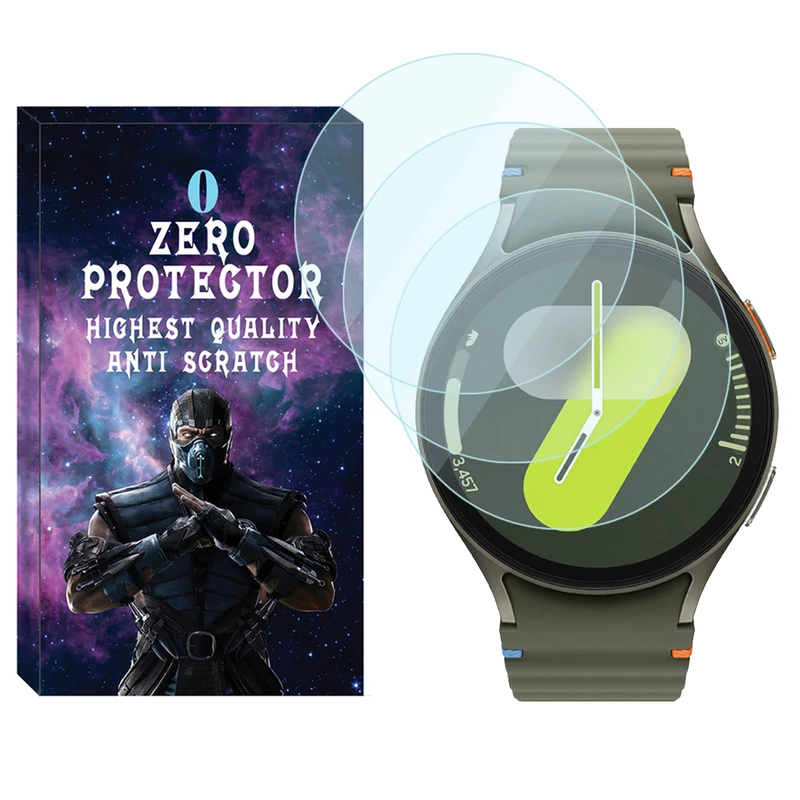 محافظ صفحه نمایش شیشه‌ای زیرو مدل Glass-ZR مناسب برای ساعت هوشمند سامسونگ Galaxy Watch 7 40mm بسته سه عددی