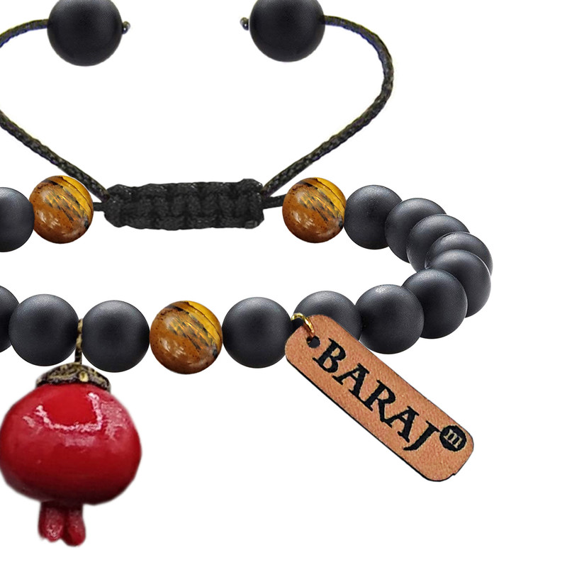 دستبند زنانه باراج من مدل انار و سنگ چشم ببر کد G-AG3 دستبند زنانه باراج من مدل انار و سنگ چشم ببر کد G-AG3