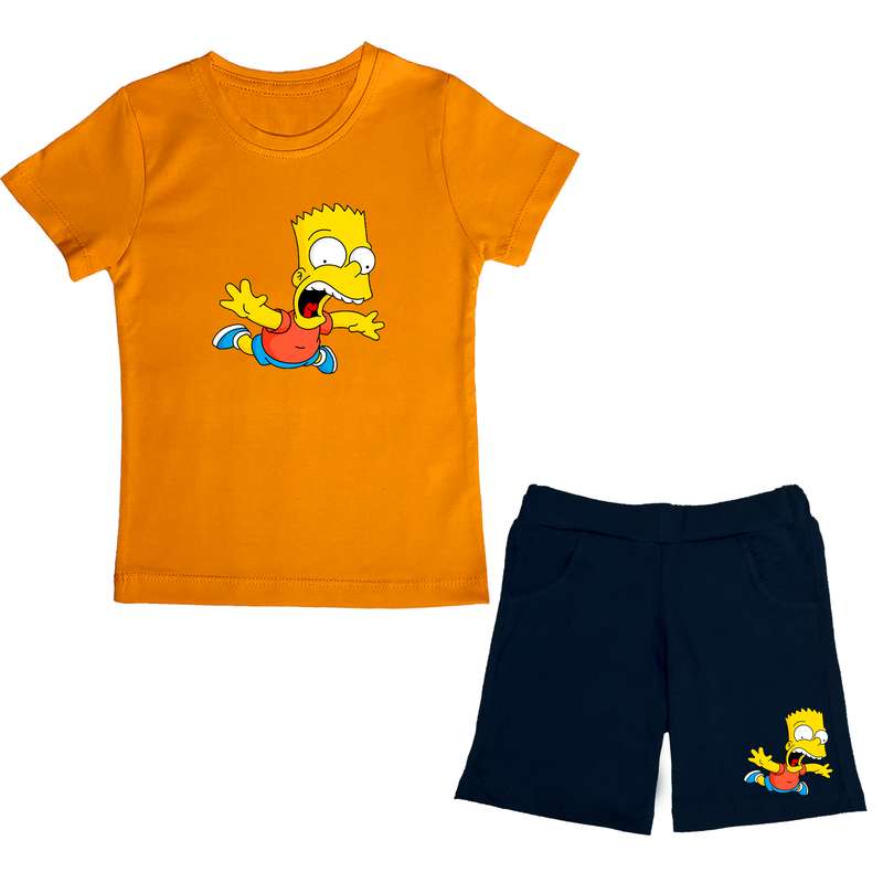 ست تی شرت و شلوارک پسرانه مدل bart simpsn OG