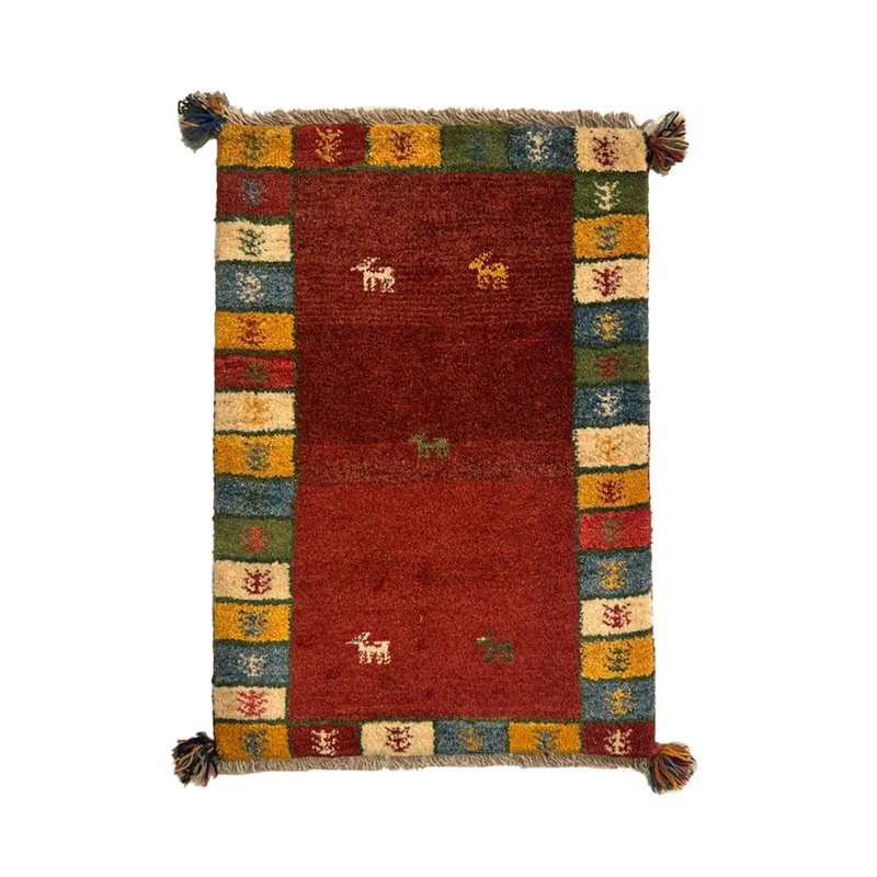 گبه فرش دستباف نیم متری مدل بافت قشقای شیراز کد NKP-sgp31