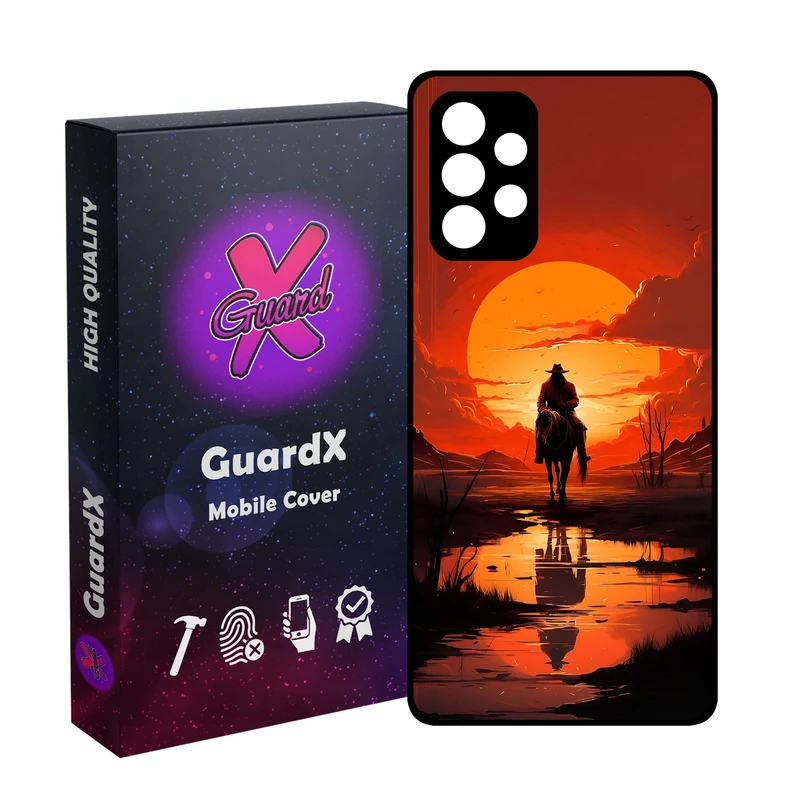 کاور گارد ایکس طرح Red Dead مدل Glass10796 مناسب برای گوشی موبایل سامسونگ Galaxy A52/A52S