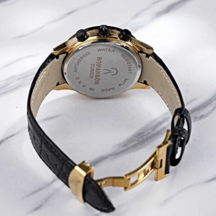 ساعت مچی عقربهای مردانه رومانسون مدل سه موتوره کرنوگراف بند چرم کد Ro-Av-4 ساعت مچی عقربهای مردانه رومانسون مدل سه موتوره کرنوگراف بند چرم کد Ro-Av-4